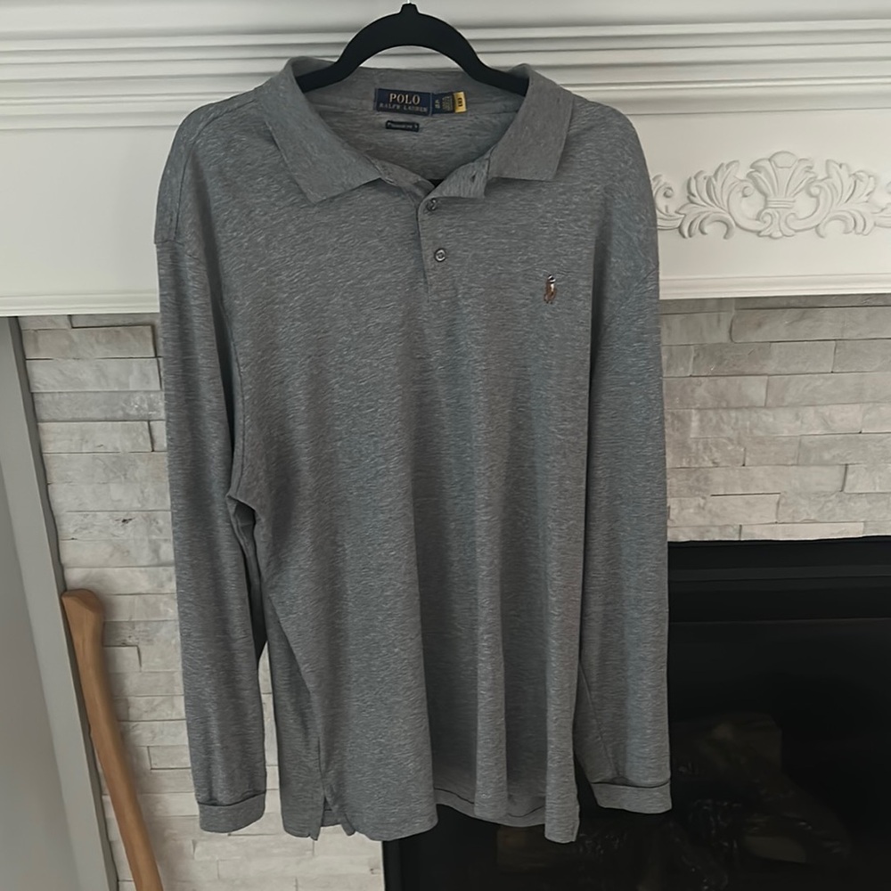 Polo by Ralph Lauren Men's Gray Long Sleeve Shirt